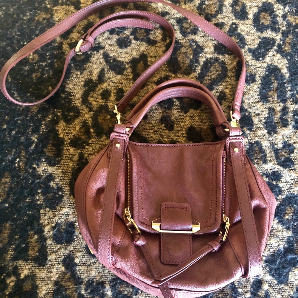 Kooba Mini Jonnie Leather Crossbody Bag in Chianti